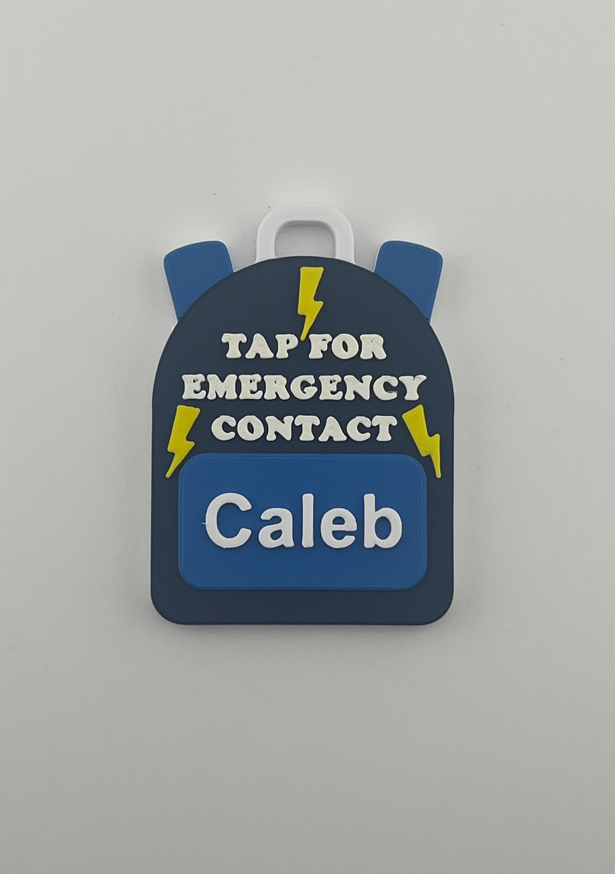 Lightning Emergency Contact Backpack Tag– 3D Printed & Scannable