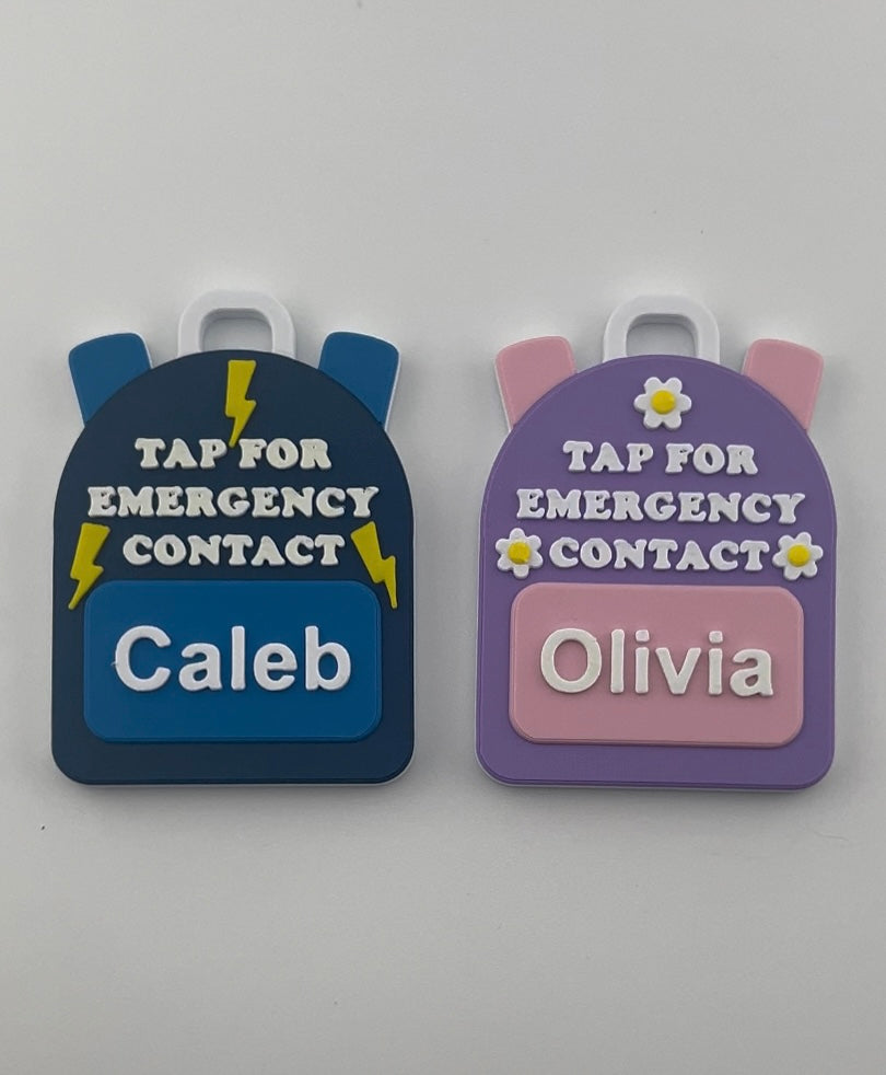 Flower Emergency Contact Backpack Tag – 3D Printed & Scannable