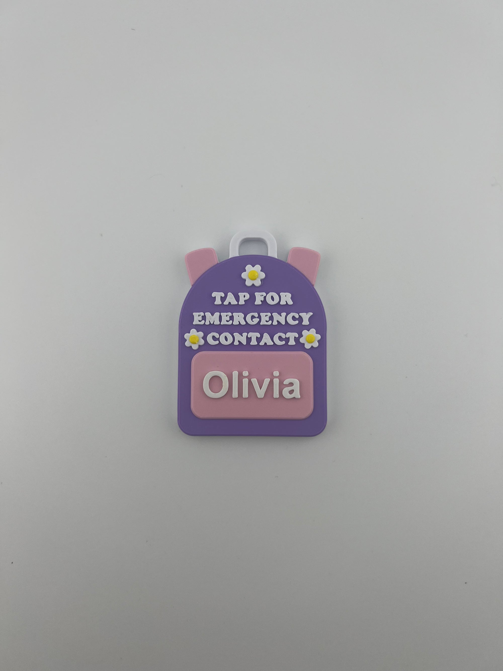 Flower Emergency Contact Backpack Tag – 3D Printed & Scannable
