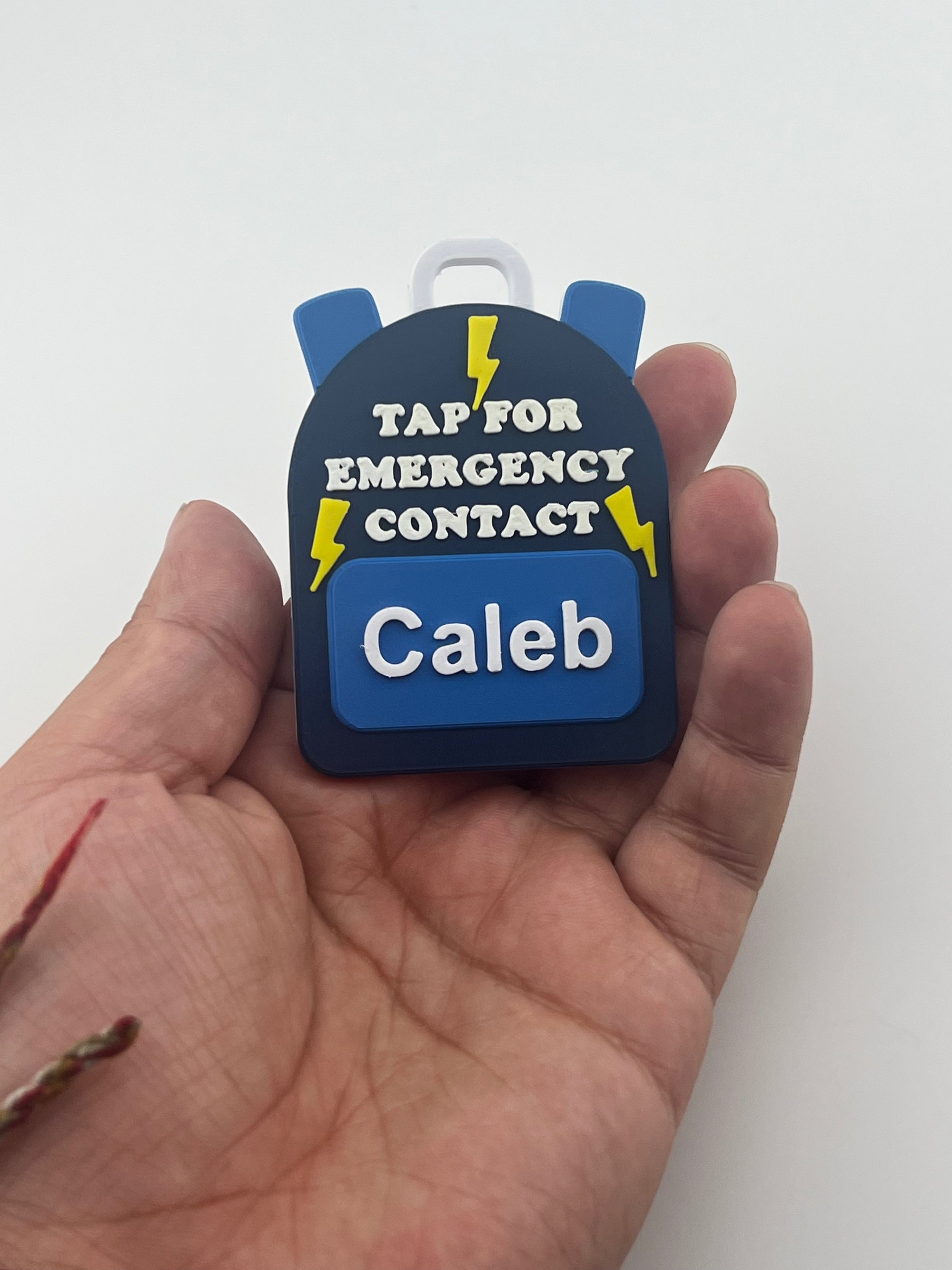 Lightning Emergency Contact Backpack Tag– 3D Printed & Scannable