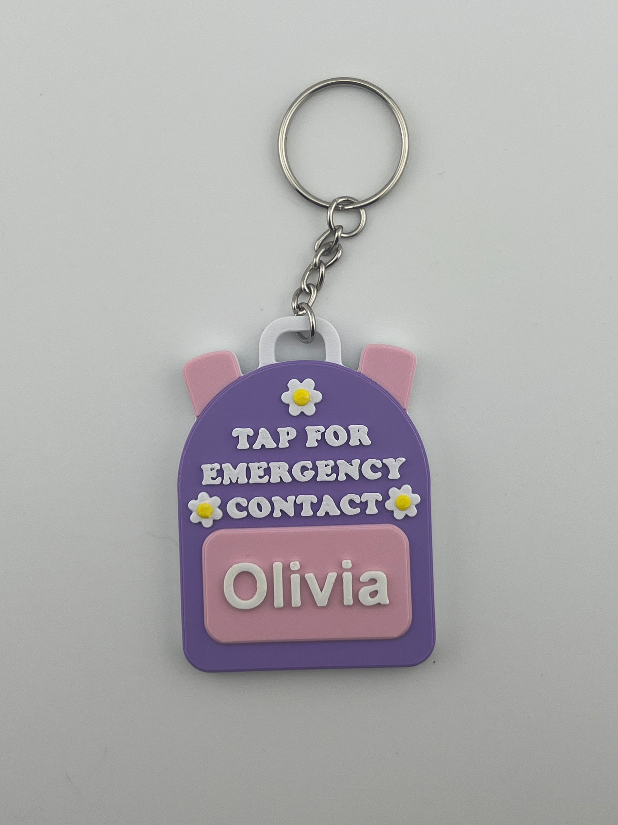 Flower Emergency Contact Backpack Tag – 3D Printed & Scannable