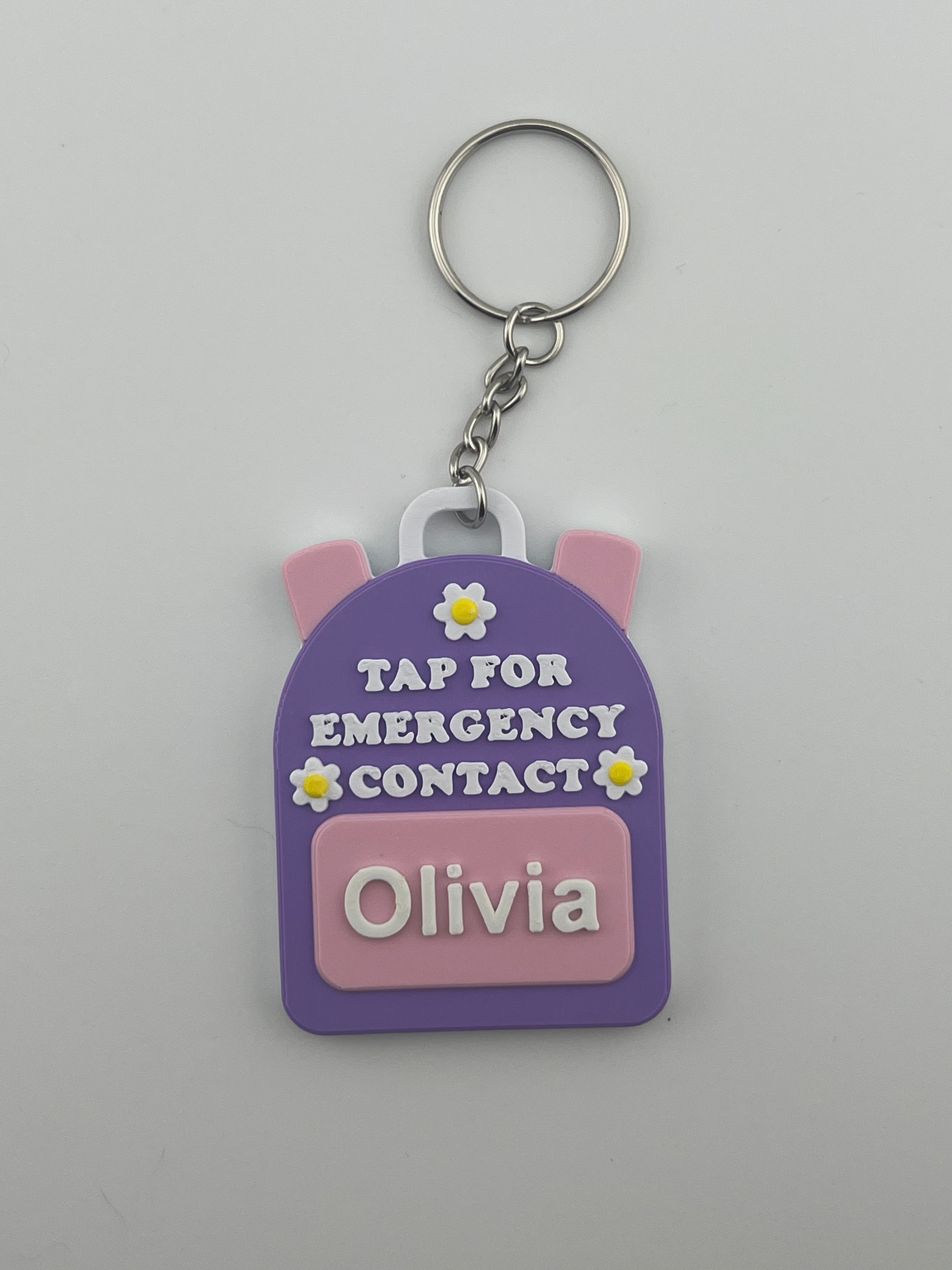 Flower Emergency Contact Backpack Tag – 3D Printed & Scannable